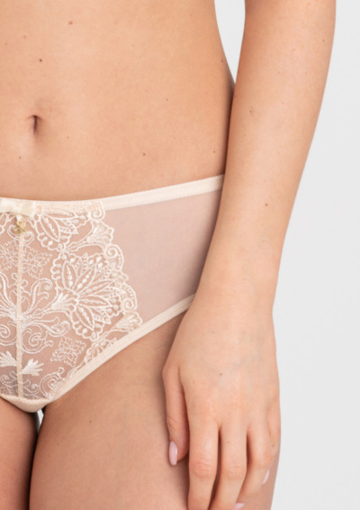 Majtki brazyliany Mona M300 biszkoptowy haft