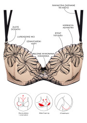 Biustonosz Roma A332 tattoo push-up Biustonosz Roma A332 tattoo push-up
