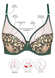 Biustonosz Perla A338 malachitowy push-up Biustonosz Perla A338 malachitowy push-up