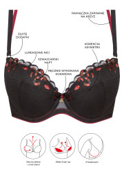 Biustonosz Fidi A332 czarny push-up Biustonosz Fidi A332 czarny push-up