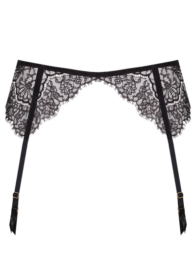 Pas do pończoch Lara F30 czarny koronkowy