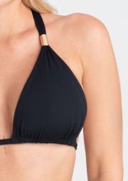 Biustonosz plażowy bikini wiązany Venus A140 czarny miękki