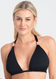 Biustonosz plażowy bikini wiązany Venus A140 czarny miękki