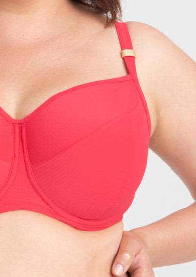 Biustonosz kąpielowy na duży biust Kaia A922 malinowy miękki