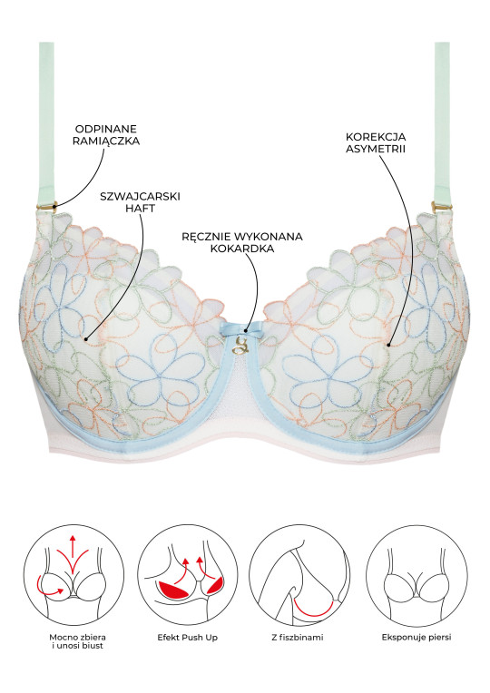 Biustonosz Fiorella A337 wrzosowy push-up Biustonosz Fiorella A337 wrzosowy push-up
