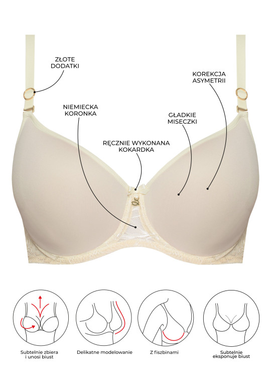 Biustonosz Amelia A460 biszkoptowy t-shirt bra Biustonosz Amelia A460 biszkoptowy t-shirt bra