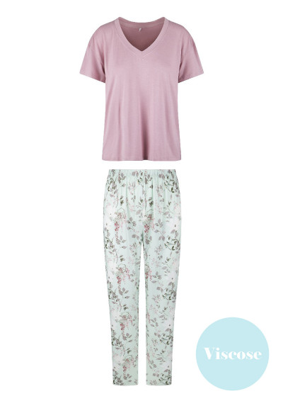 Piżama 7916SET różowy z printem