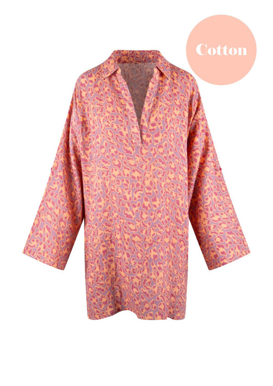 Koszula nocna Leopard Print 8115 różowy