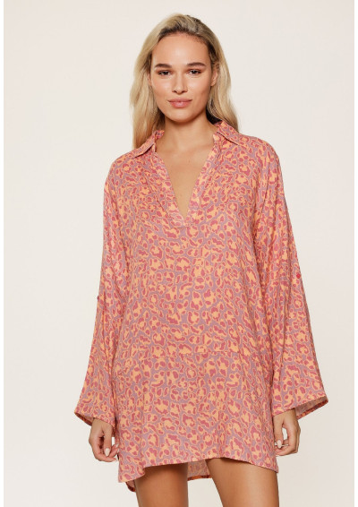 Koszula nocna Leopard Print 8115 różowy