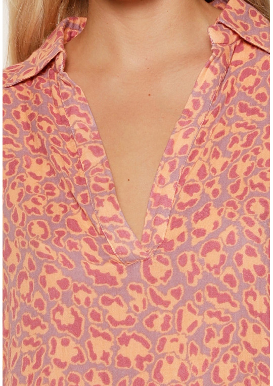 Koszula nocna Leopard Print 8115 różowy