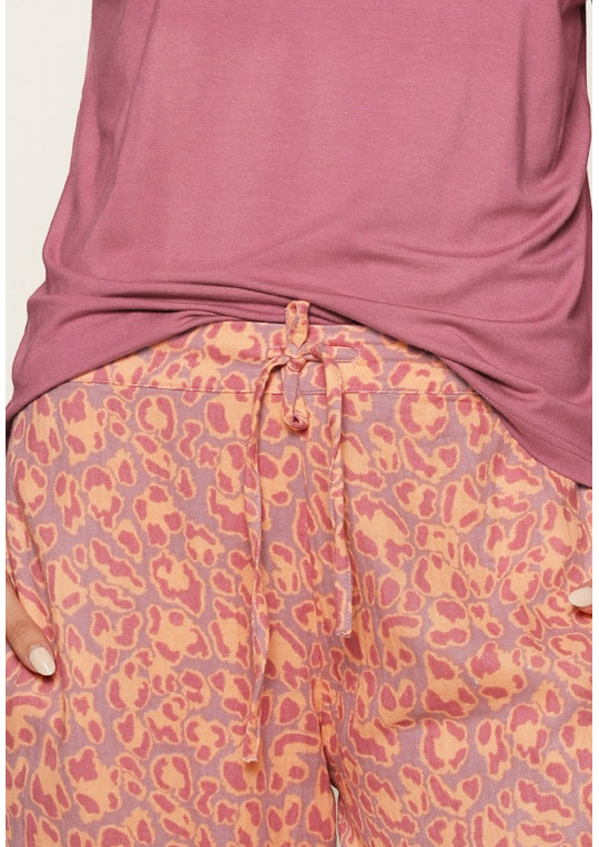 Piżama Leopard Print 8114 różowy