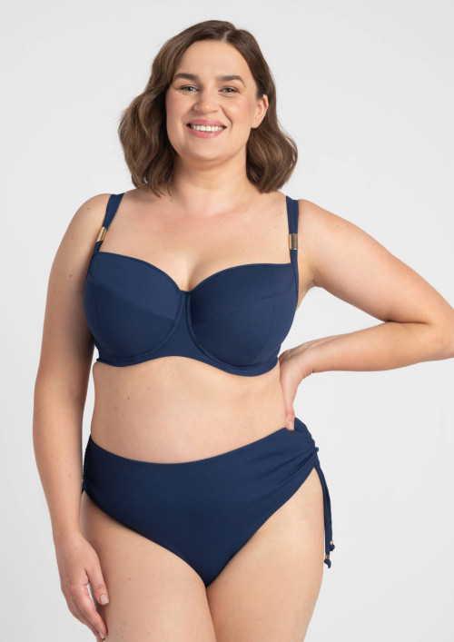 Biustonosz plażowy na duży biust Venus A690 granatowy miękki