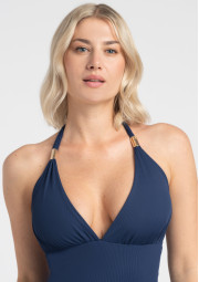 Kostium plażowy jednoczęściowy Venus I640 granatowy miękki