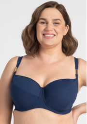 Biustonosz plażowy na duży biust Venus A690 granatowy miękki