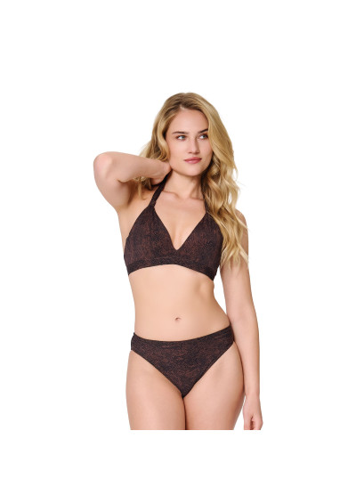 Kostium plażowy dwuczęściowy Snake Print 8214 brązowy