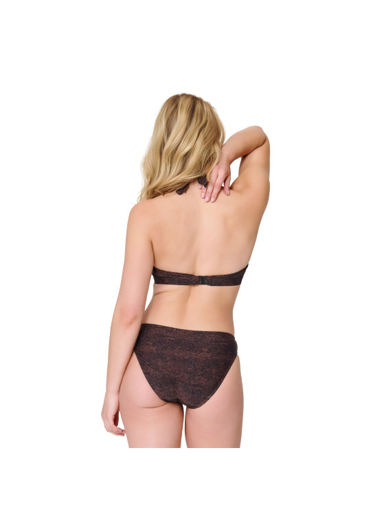 Kostium plażowy dwuczęściowy Snake Print 8214 brązowy