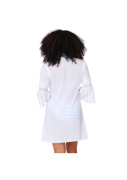 Tunika plażowa White 8236 z długim rękawem biała