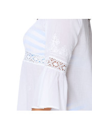 Tunika plażowa White 8236 z długim rękawem biała