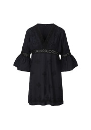 Tunika plażowa Black 8236 z długim rękawem czarna