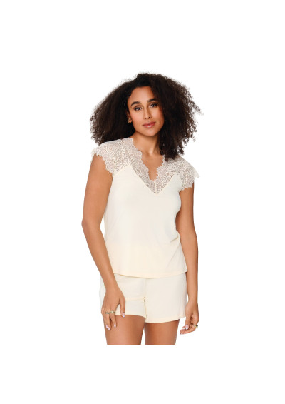 Piżama Pearled Ivory 8401SET kremowy