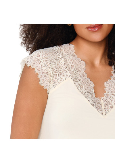 Piżama Pearled Ivory 8401SET kremowy