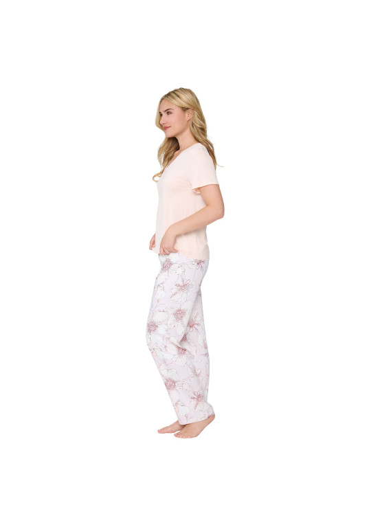 Piżama Apricot Print 8407SET brzoskwiniowy z printem