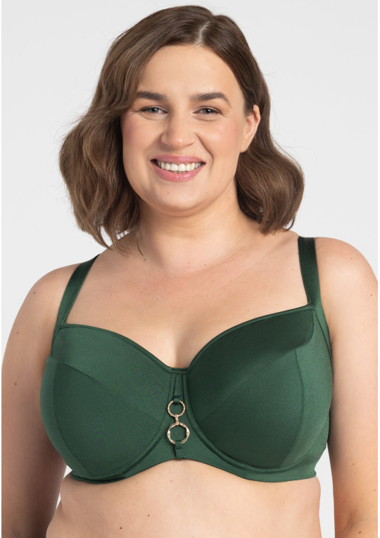 Biustonosz plażowy na duży biust Mirabell A690 malachitowy miękki