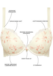 Biustonosz kremowy push-up Biustonosz kremowy push-up