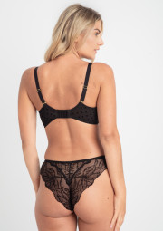 Biustonosz Mija A475 czarny push-up kwiaty Biustonosz Mija A475 czarny push-up kwiaty