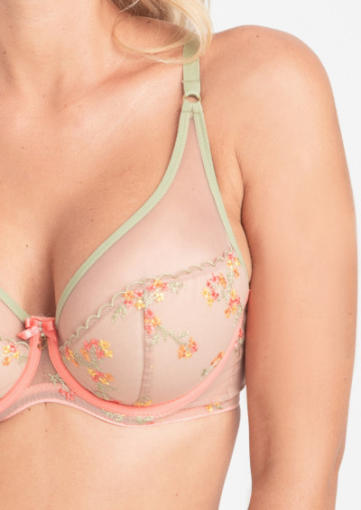 Biustonosz Kiki A338 multikolor push-up w kwiaty