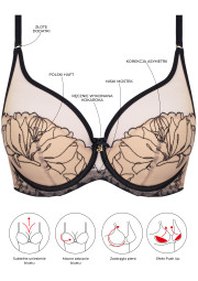 Biustonosz push-up Irina tattoo A338 w kwiaty Biustonosz push-up Irina tattoo A338 w kwiaty
