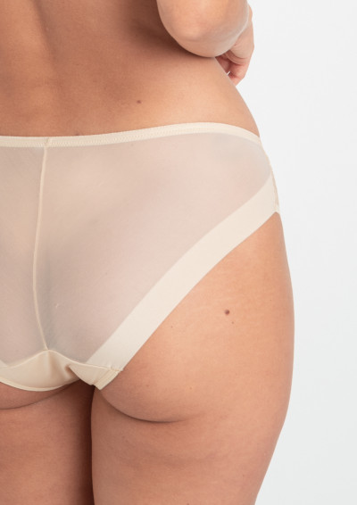 Majtki figi Mona B400 beżowe haft w kwiaty